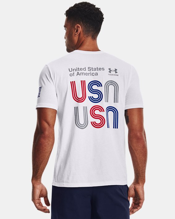 Men's UA Freedom USA T-Shirt, White, pdpMainDesktop image number 1